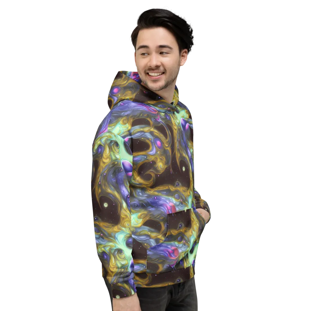 Indigo Infinity on Hoodie — Right