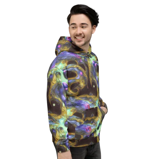 Indigo Infinity on a Hoodie