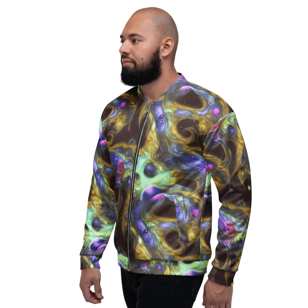 Indigo Infinity on Bomber Jacket — Left
