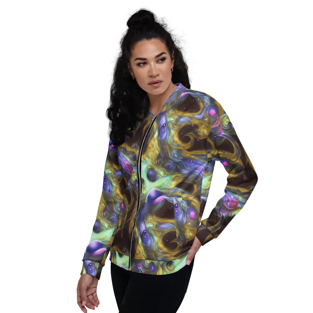 Indigo Infinity on Bomber Jacket — Left