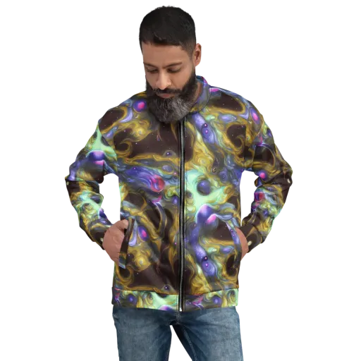 Indigo Infinity on a Bomber Jacket