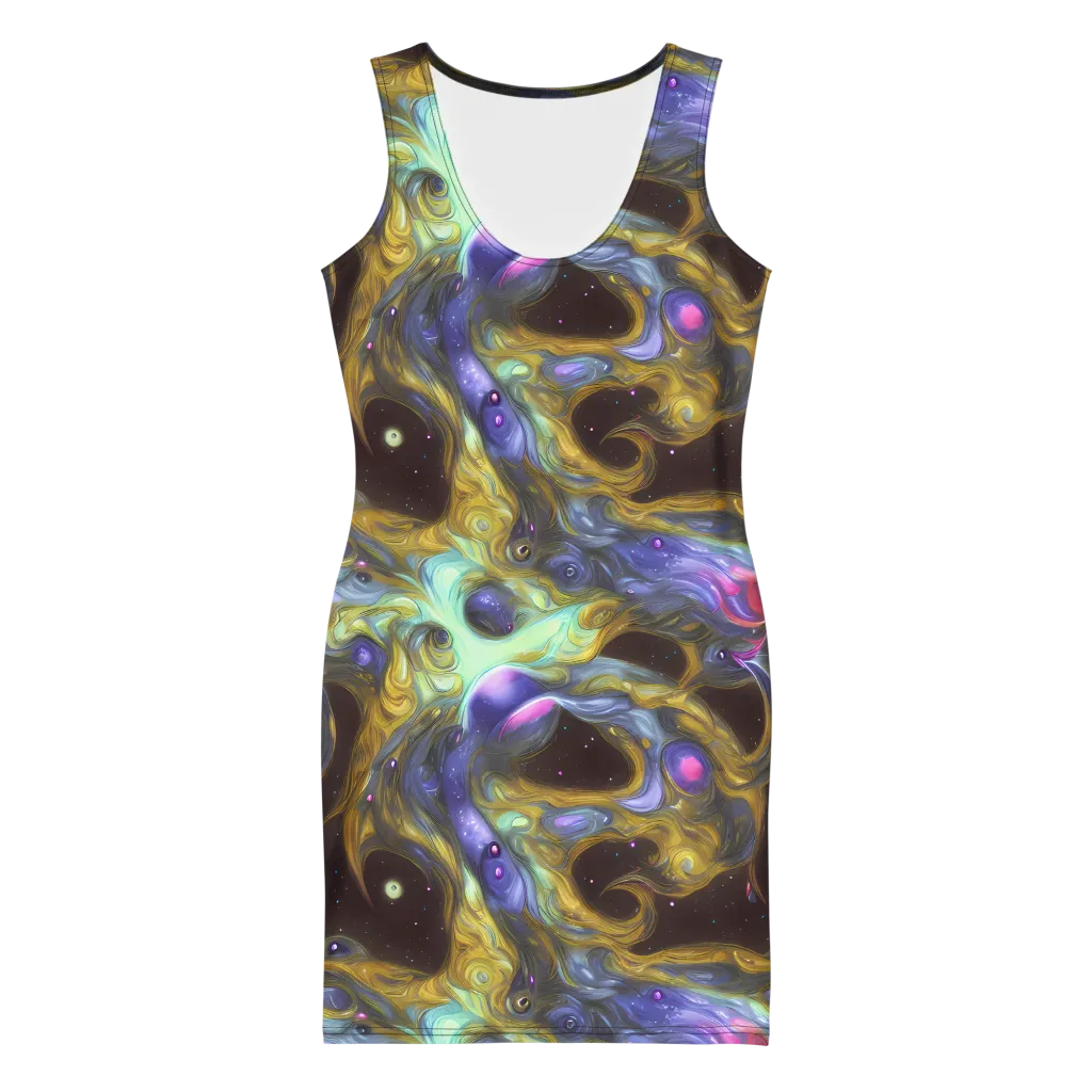Indigo Infinity on Bodycon Dress — Front