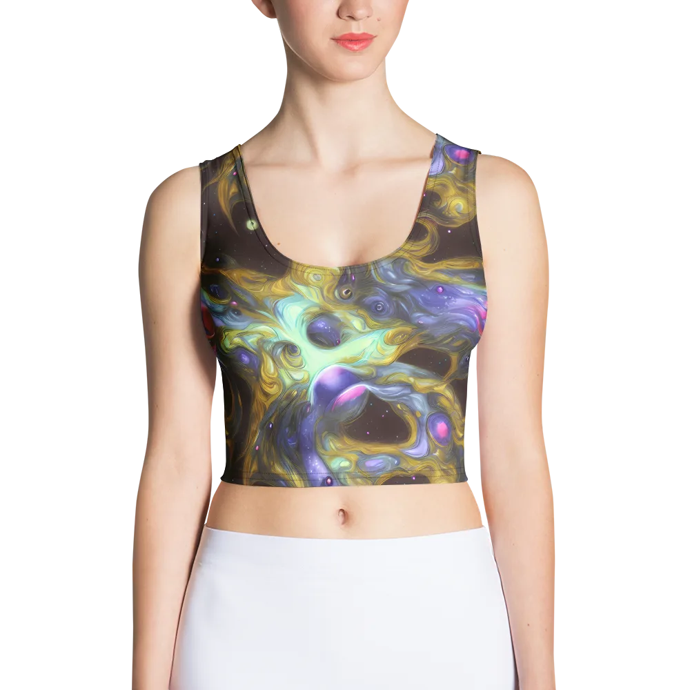 Indigo Infinity on Crop Top — Front