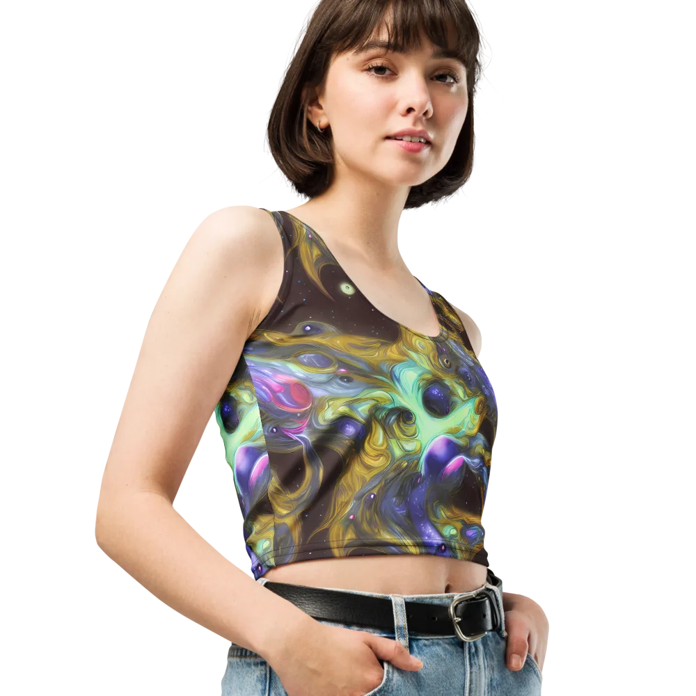 Indigo Infinity on Crop Top — Right Front