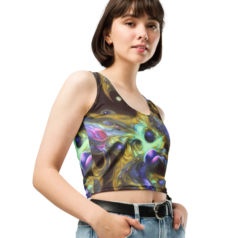 Indigo Infinity on Crop Top — Right Front