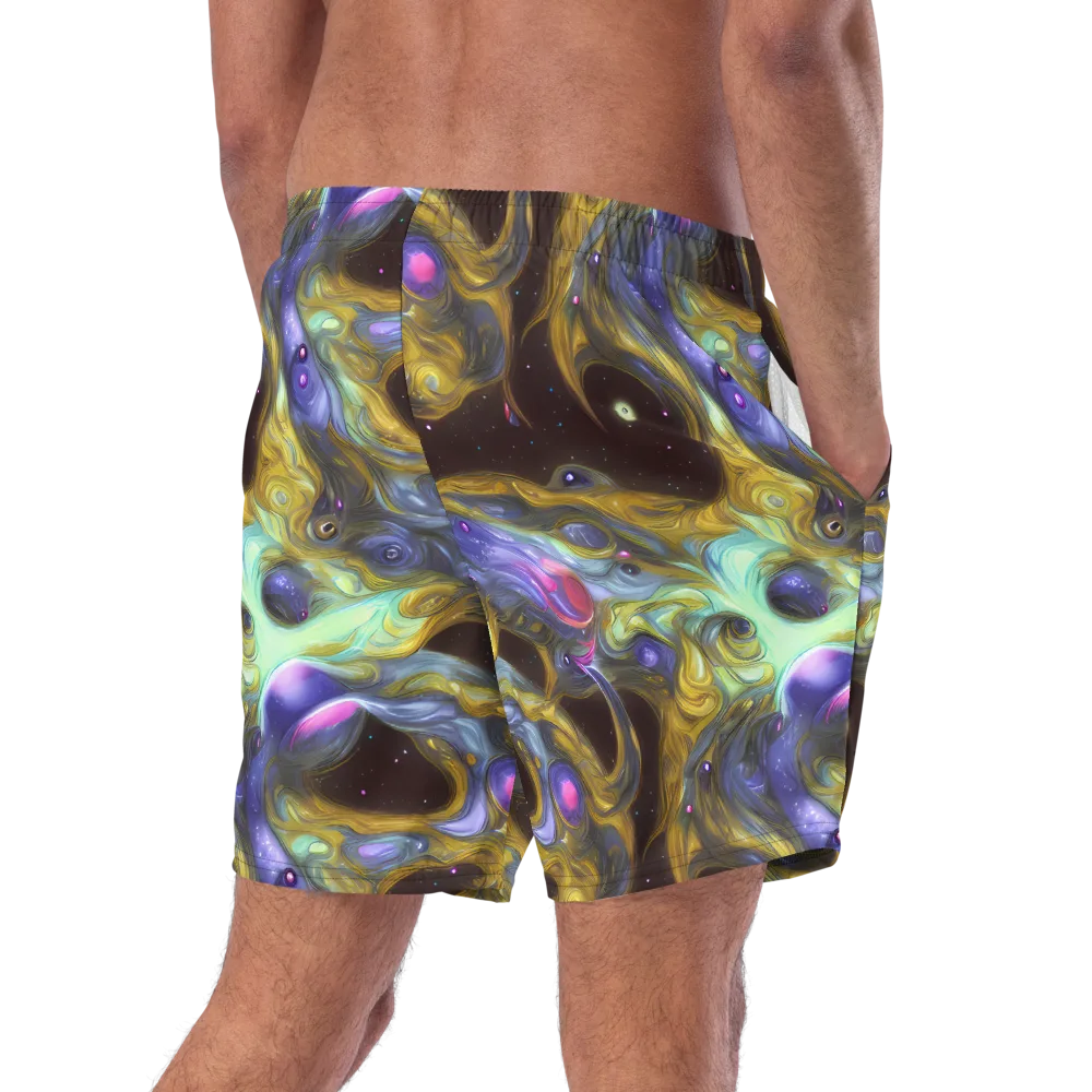 Indigo Infinity on Swim Trunks — Right Back