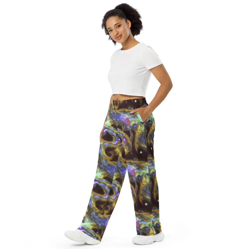 Indigo Infinity on Wide-Leg Pants — Left Front