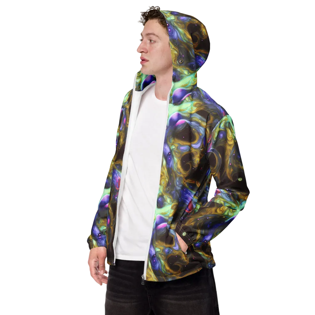 Indigo Infinity on Men's Windbreaker — Left Front