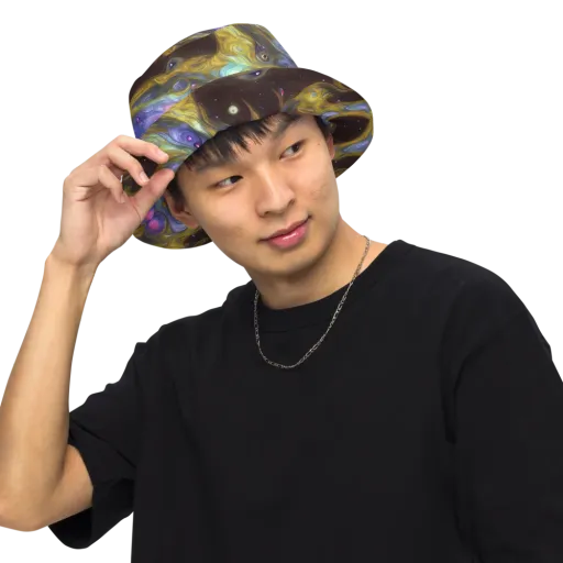 Indigo Infinity on a Reversible Bucket Hat