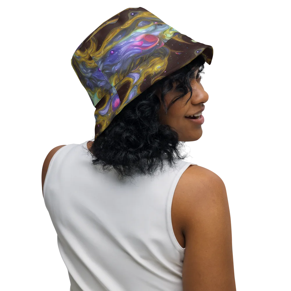 Indigo Infinity on Reversible Bucket Hat — Right Outside