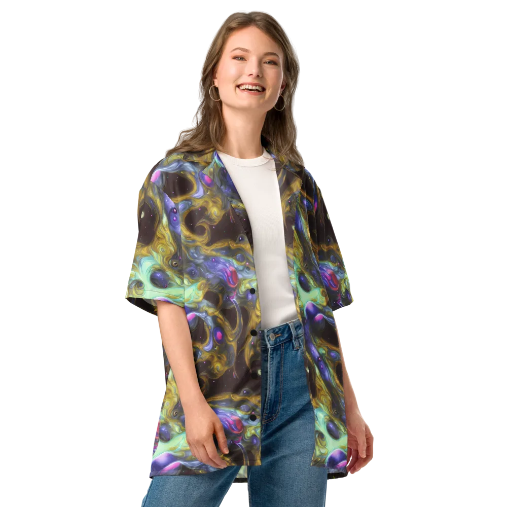 Indigo Infinity on Button Shirt — Front