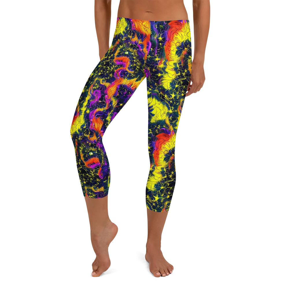 Nightfire Mosaic on Capri Leggings — Front