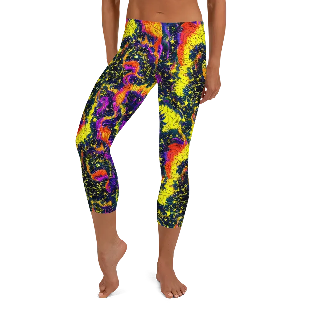Nightfire Mosaic on Capri Leggings — Front