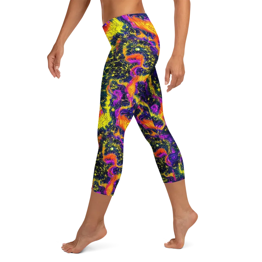Nightfire Mosaic on Capri Leggings — Left