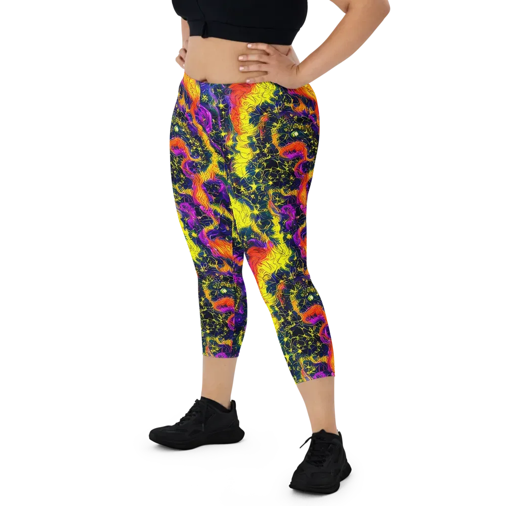 Nightfire Mosaic on Capri Leggings — Front
