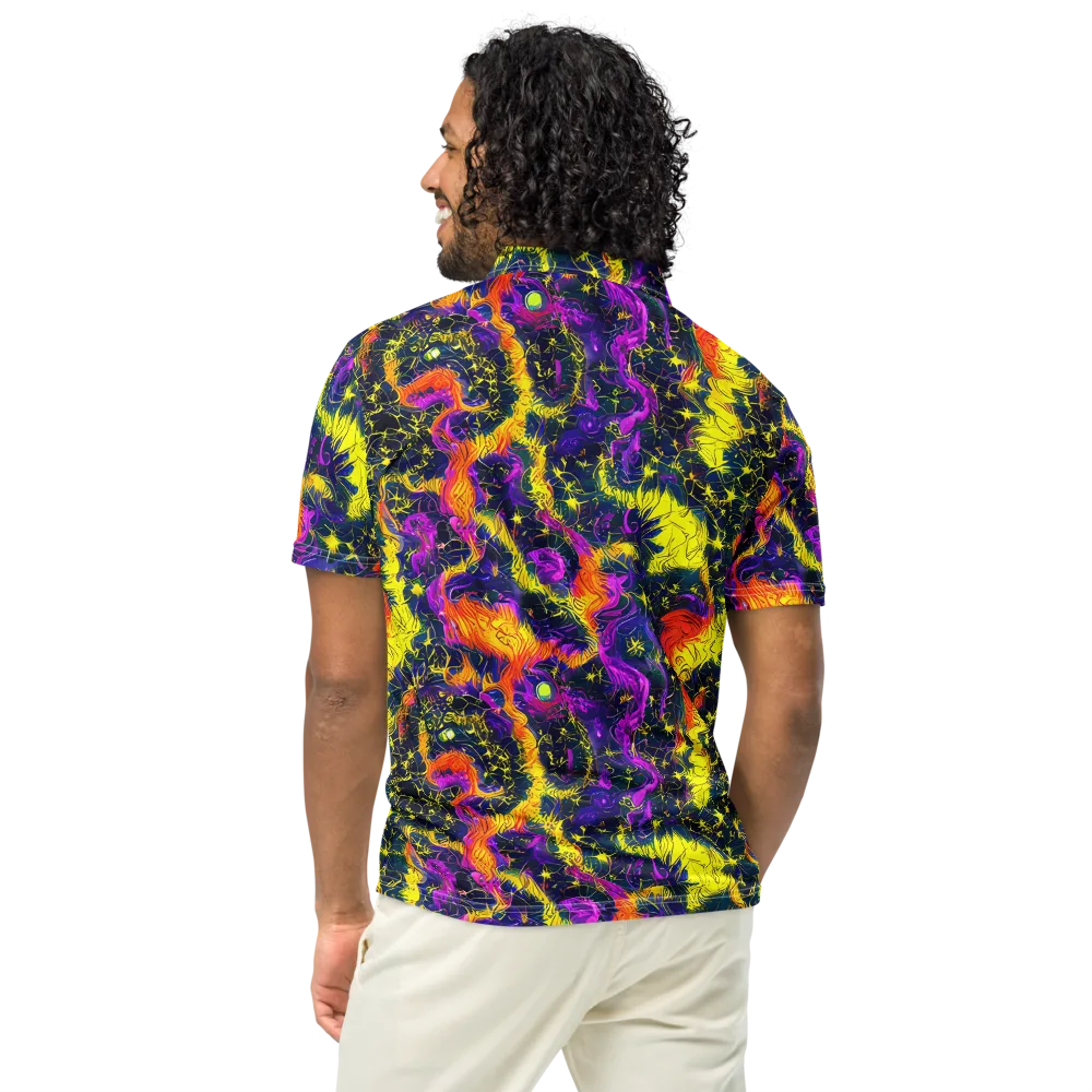 Nightfire Mosaic on Men's Slim Fit Polo Shirt — Back