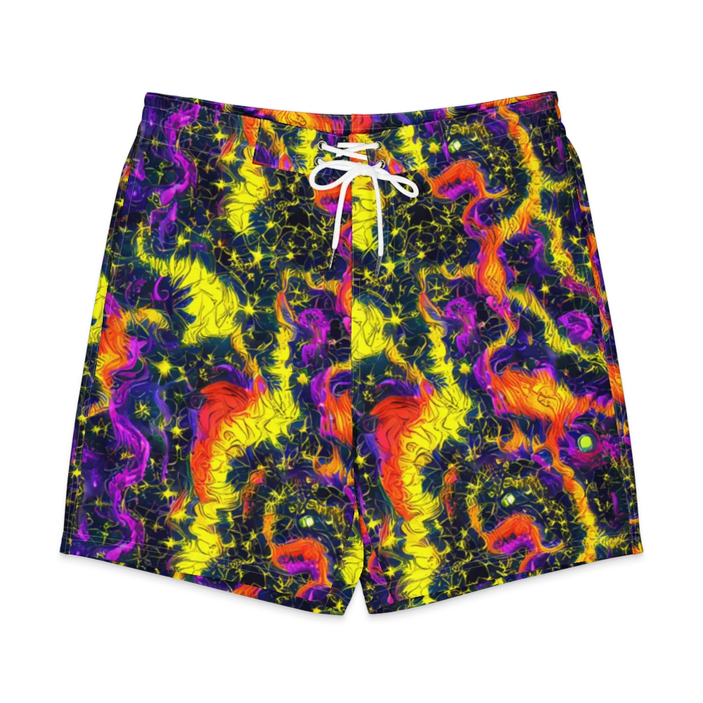 Nightfire Mosaic on Men's Board Shorts — Front