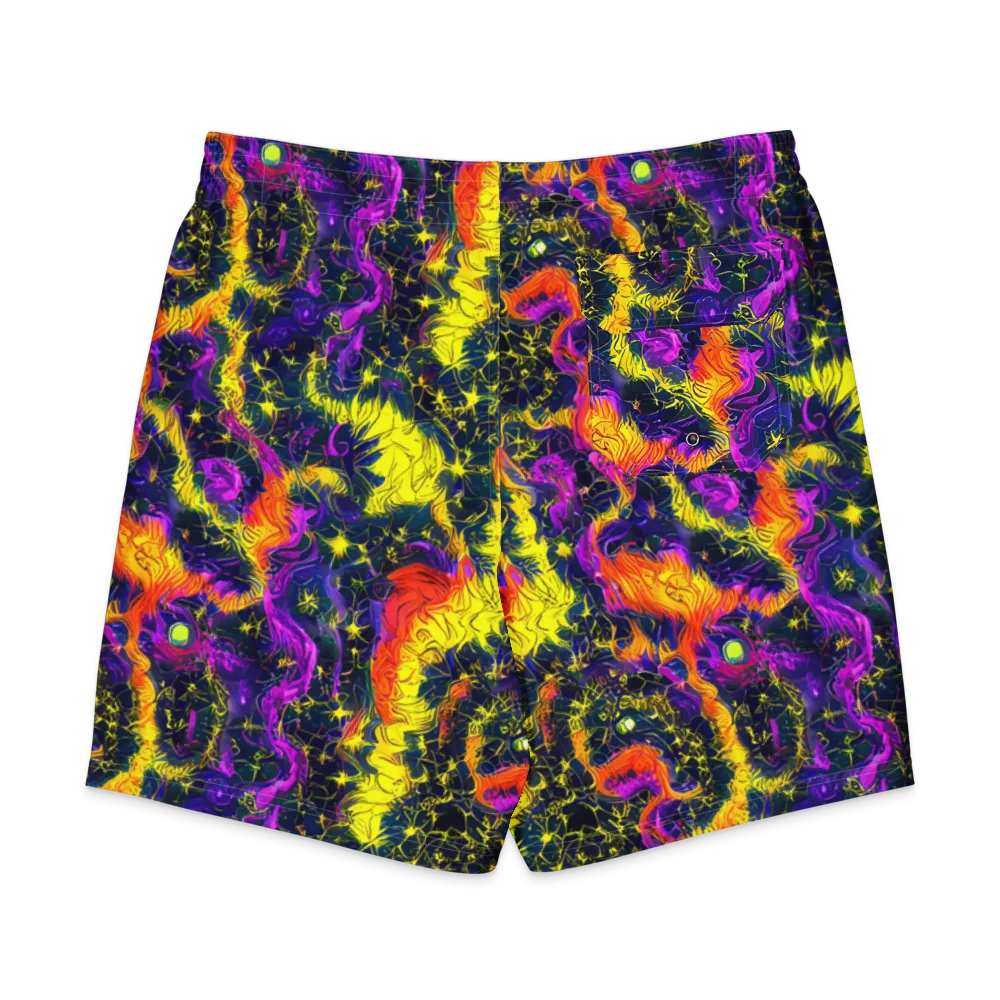 Nightfire Mosaic on Men's Board Shorts — Back