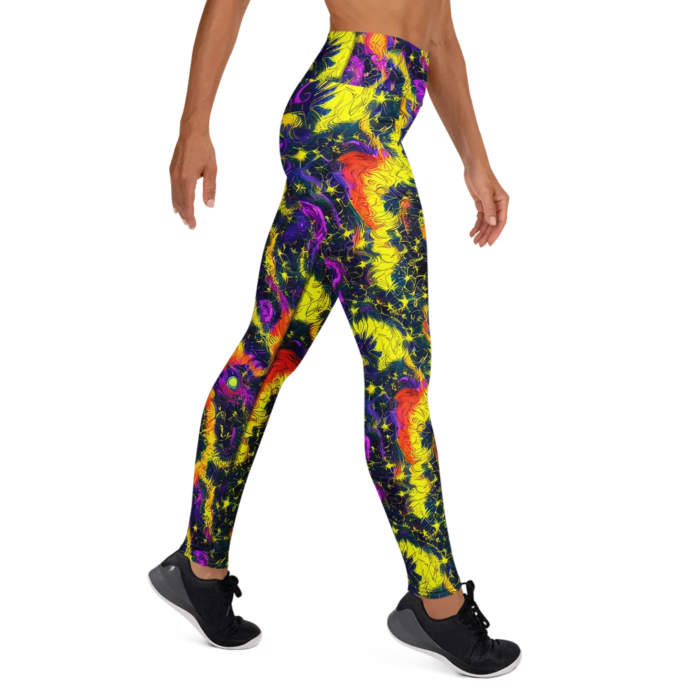 Nightfire Mosaic on Yoga Leggings — Right