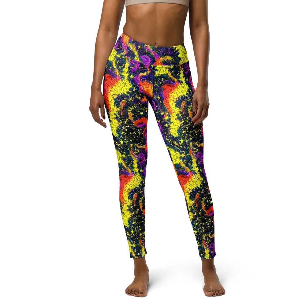 Nightfire Mosaic on Yoga Leggings — Front