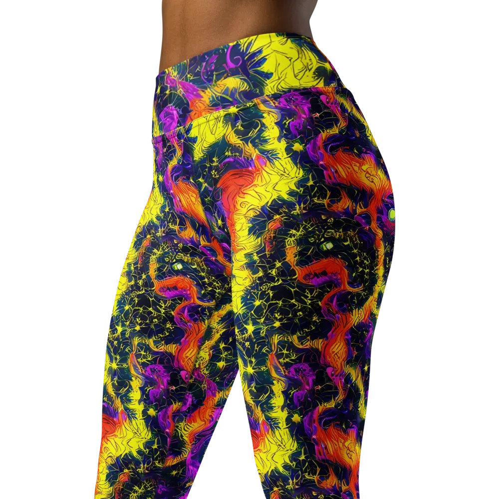 Nightfire Mosaic on Yoga Leggings — Left Front