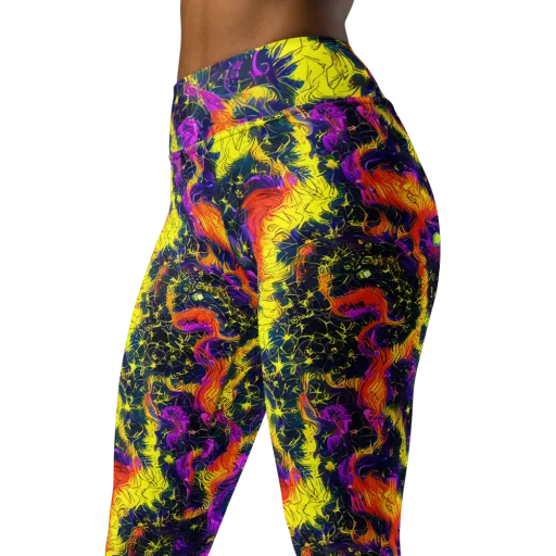 Nightfire Mosaic on a Yoga Leggings