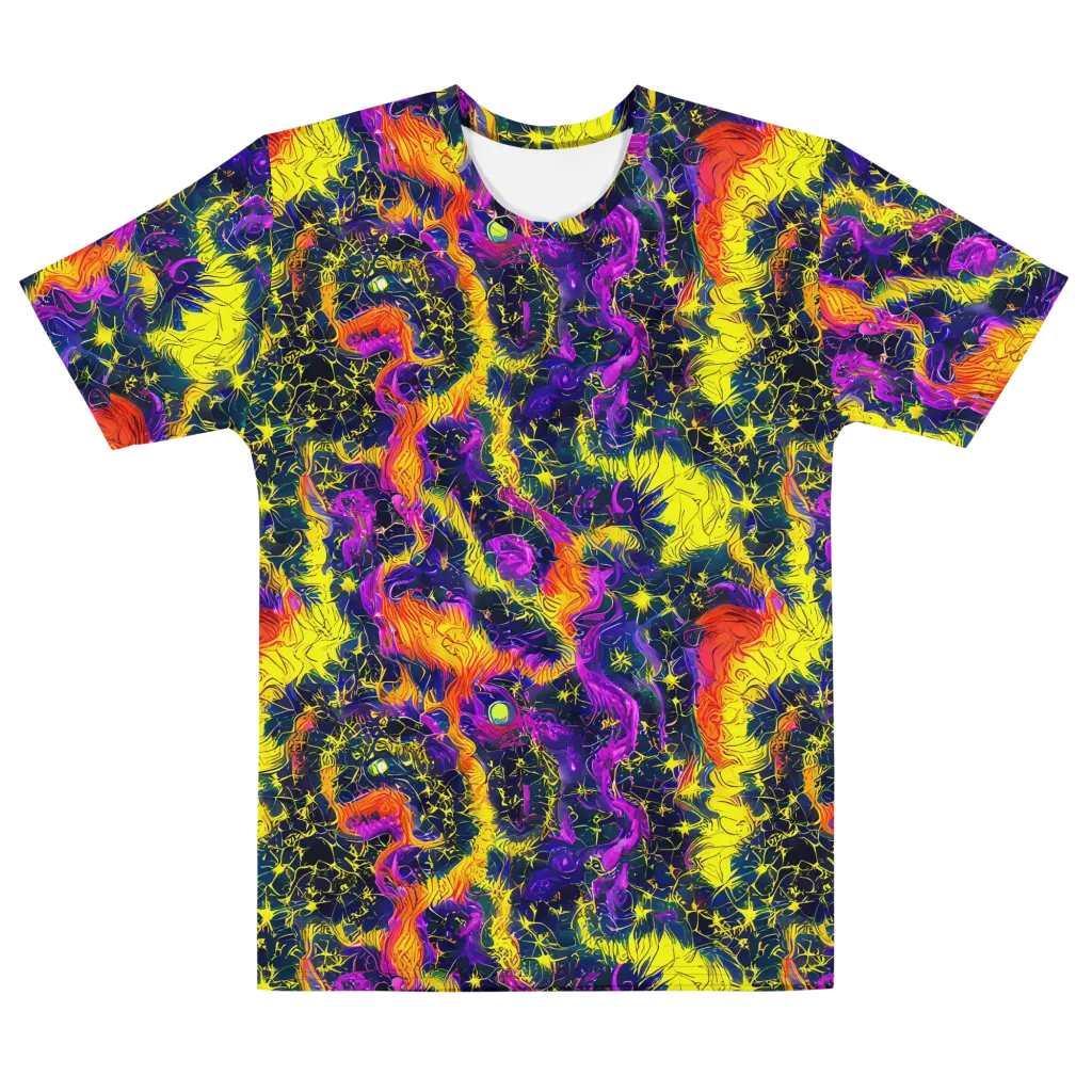 Nightfire Mosaic on Men's Cotton Crew Neck T-Shirt — Front