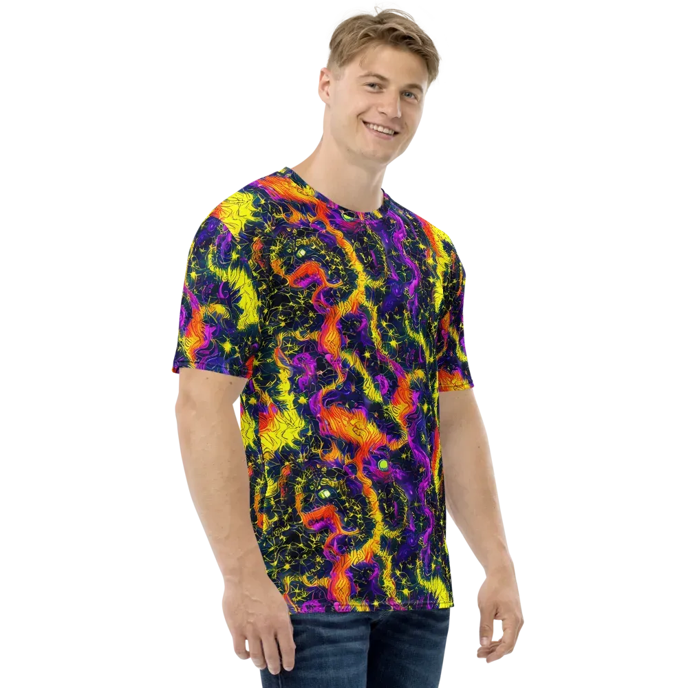 Nightfire Mosaic on Men's Crew Neck T-Shirt — Right