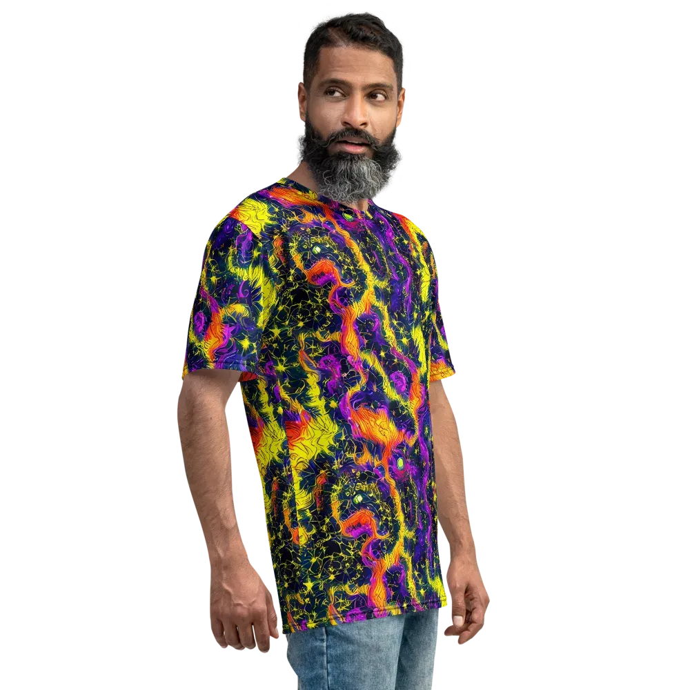 Nightfire Mosaic on Men's Crew Neck T-Shirt — Right