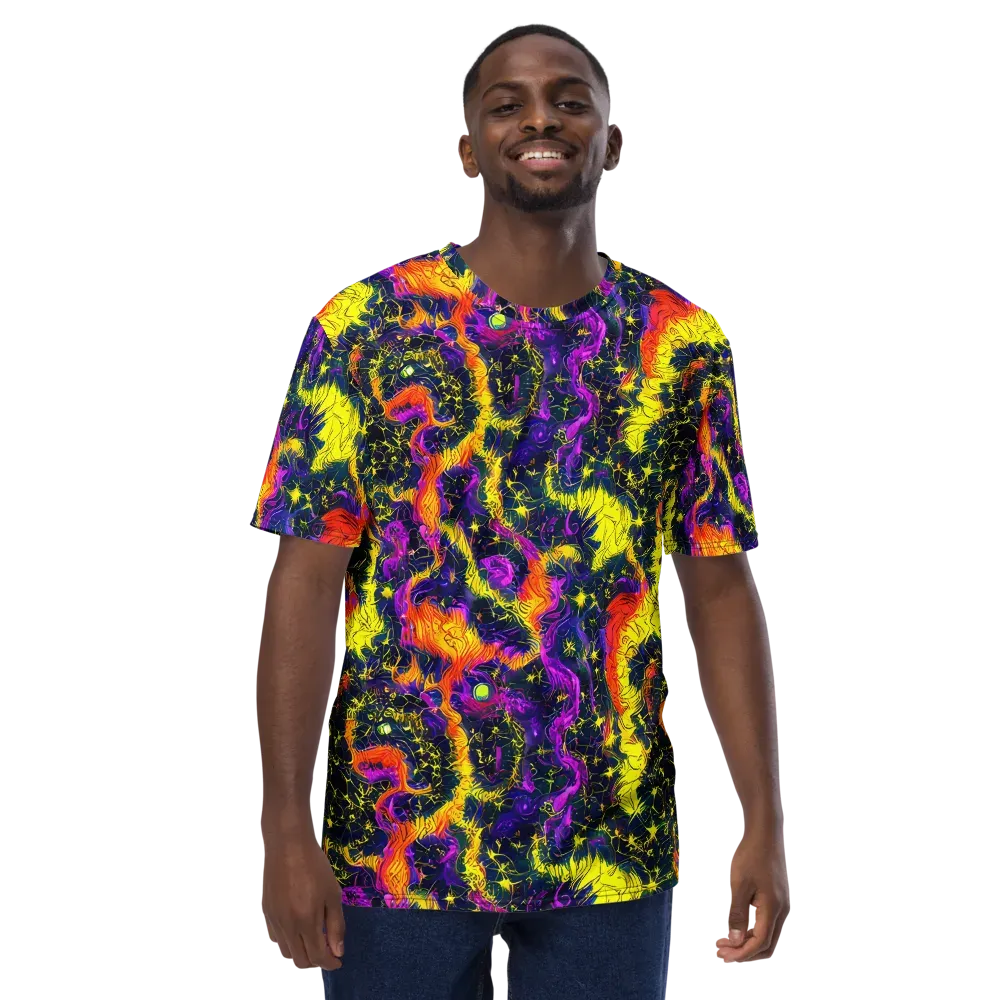 Nightfire Mosaic on Men's Crew Neck T-Shirt — Front