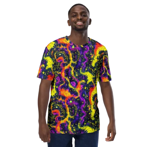 Nightfire Mosaic on a Men's Crew Neck T-Shirt