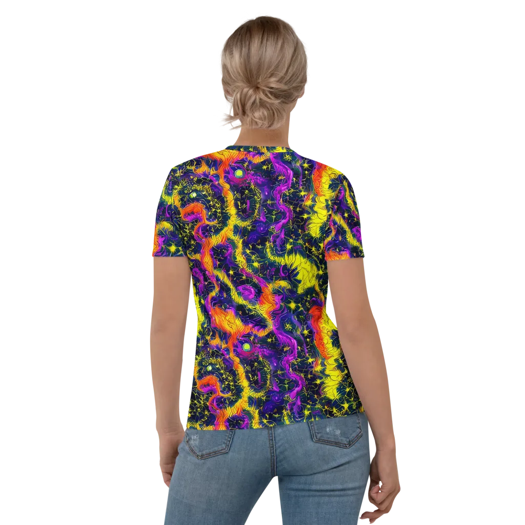 Nightfire Mosaic on Women's Crew Neck T-Shirt — Back