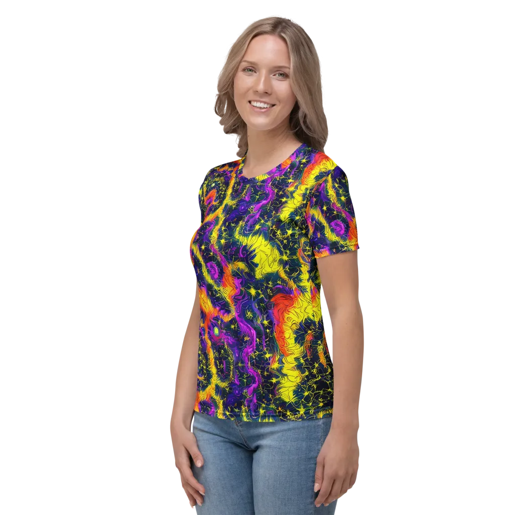 Nightfire Mosaic on Women's Crew Neck T-Shirt — Left