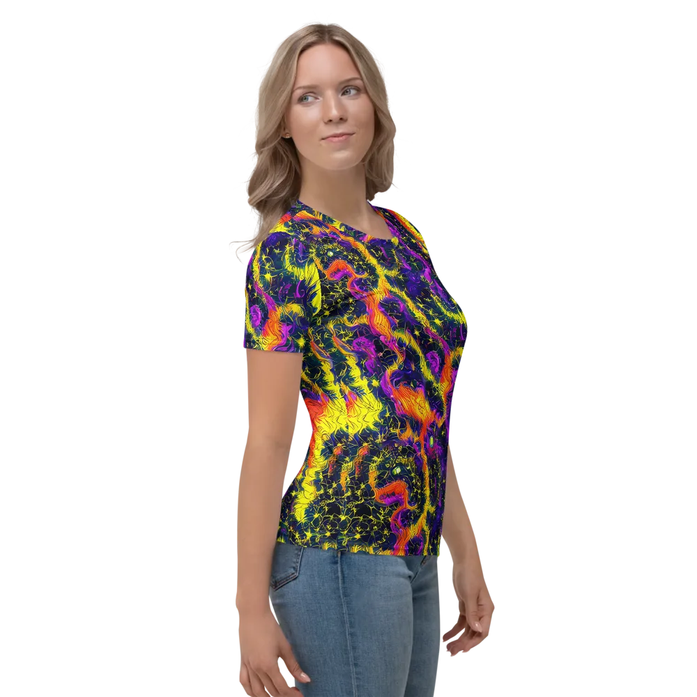 Nightfire Mosaic on Women's Crew Neck T-Shirt — Right
