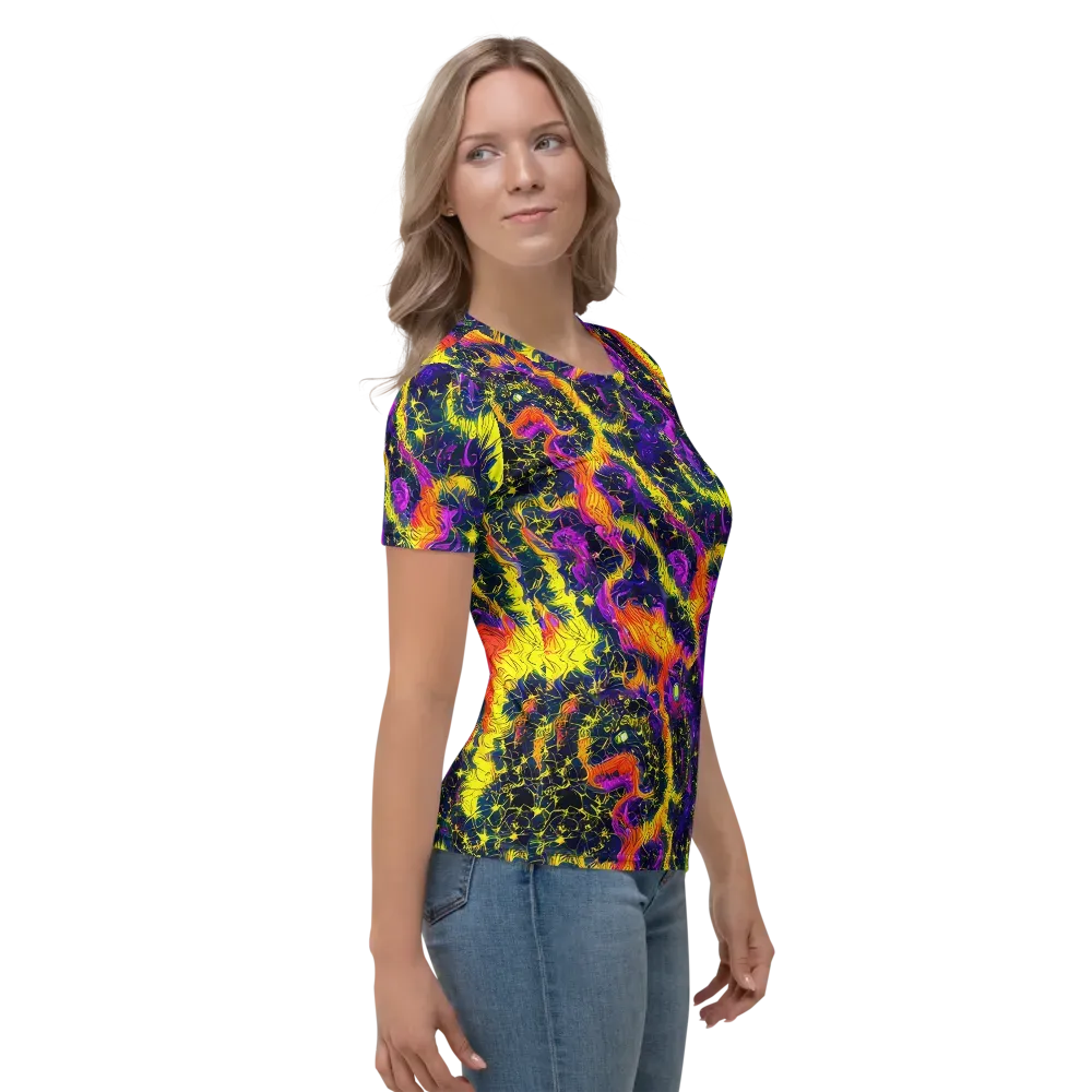Nightfire Mosaic on Women's Crew Neck T-Shirt — Right