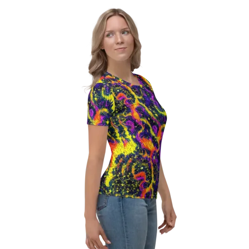 Nightfire Mosaic on a Women's Crew Neck T-Shirt