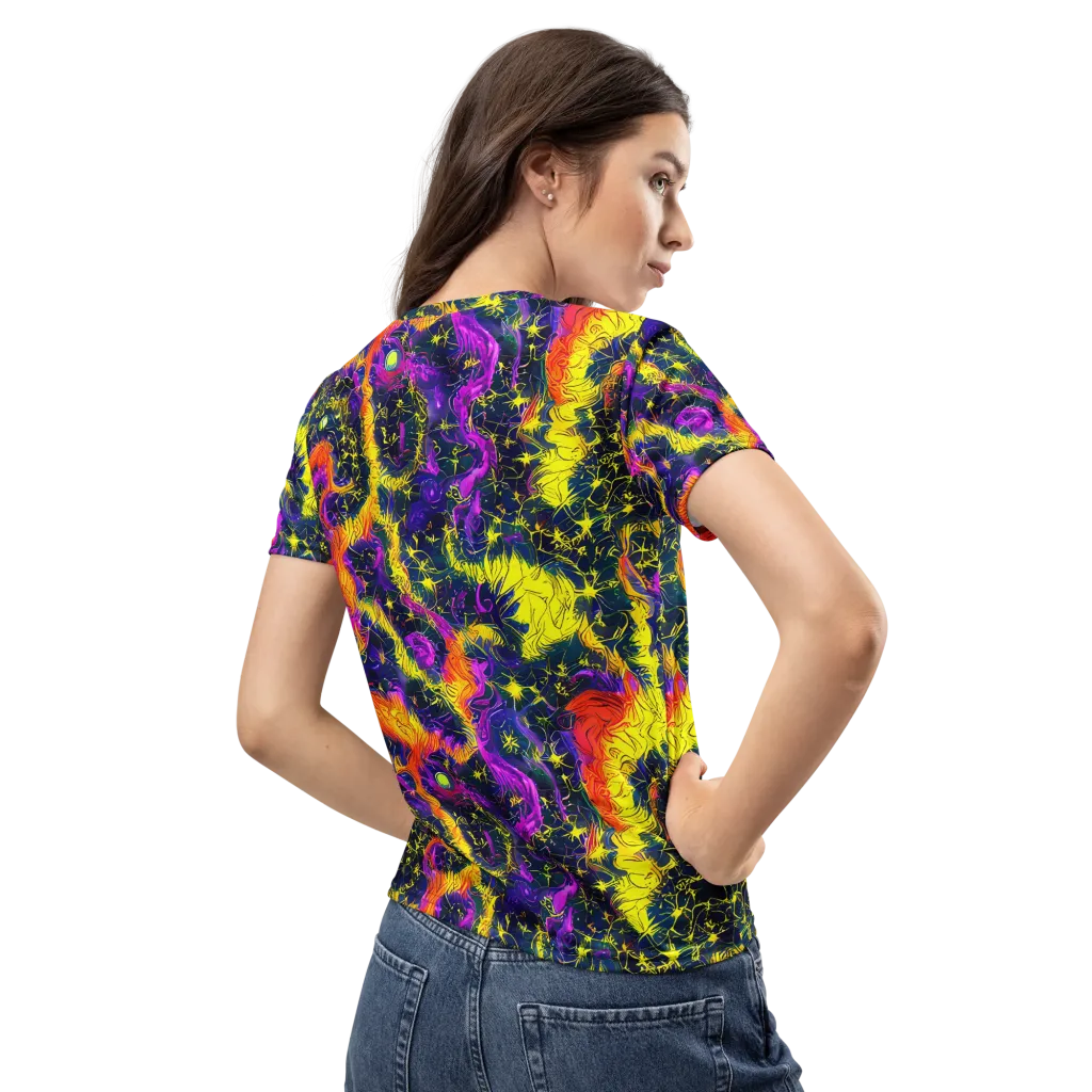 Nightfire Mosaic on Women's Crew Neck T-Shirt — Back