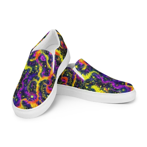 Nightfire Mosaic on a Men's Slip-On Canvas Shoes