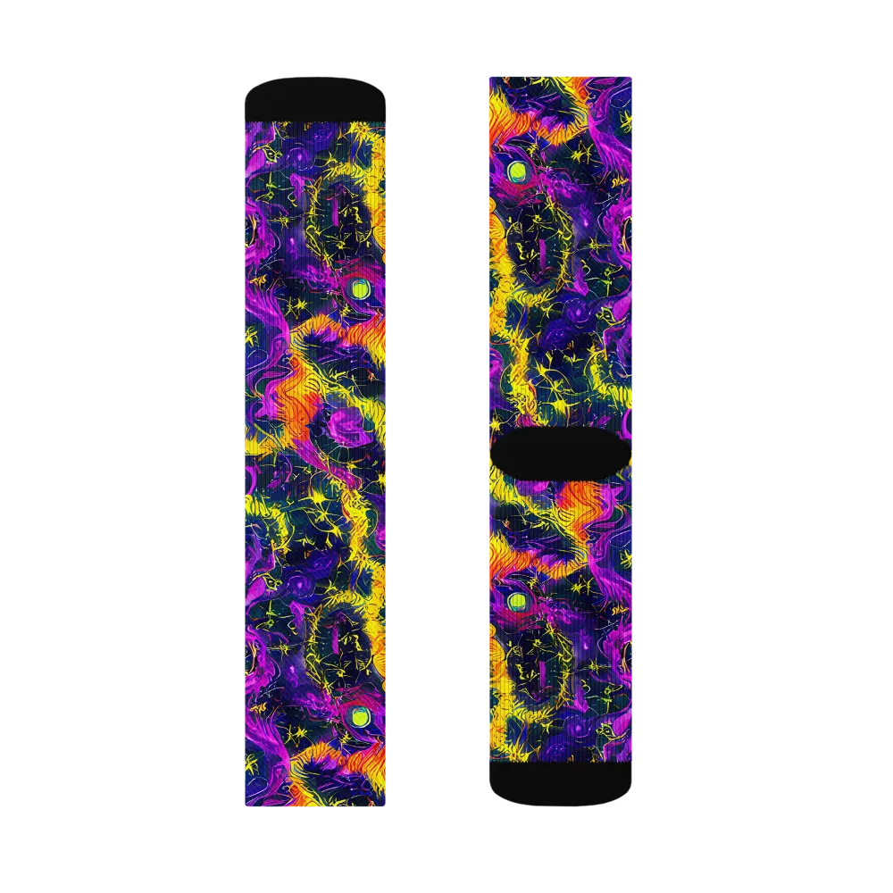 Nightfire Mosaic on Socks — Left Sock