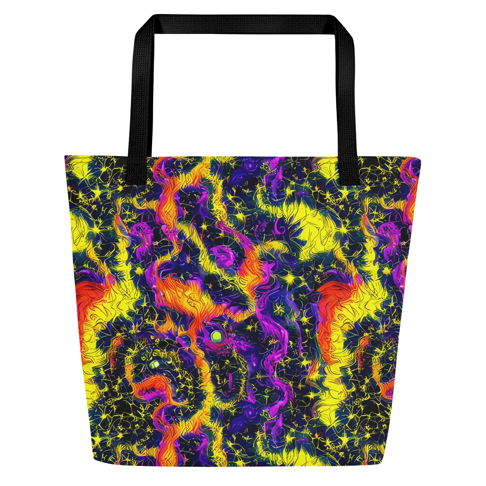 Nightfire Mosaic on Large Tote Bag W/ Pocket — Front
