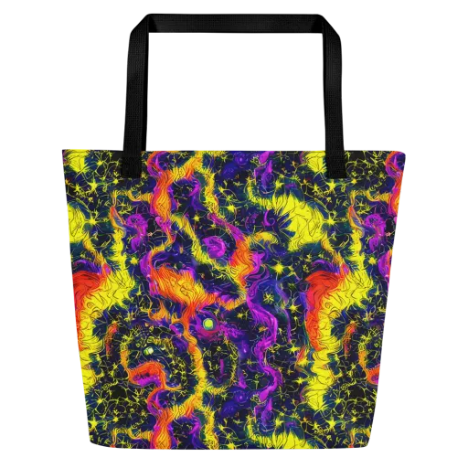 Nightfire Mosaic on a Large Tote Bag W/ Pocket