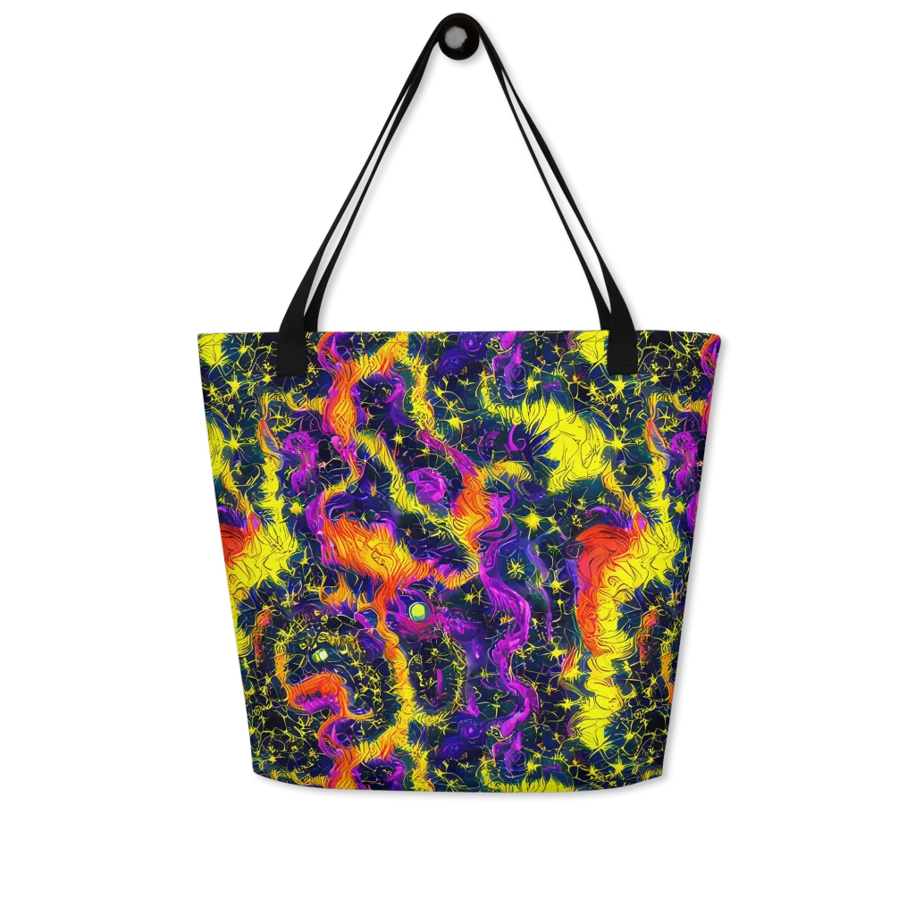 Nightfire Mosaic on Large Tote Bag W/ Pocket — Front