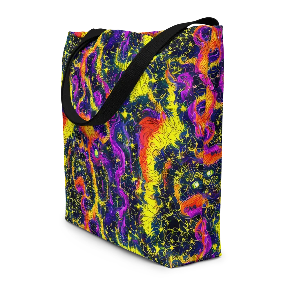 Nightfire Mosaic on Large Tote Bag W/ Pocket — Front