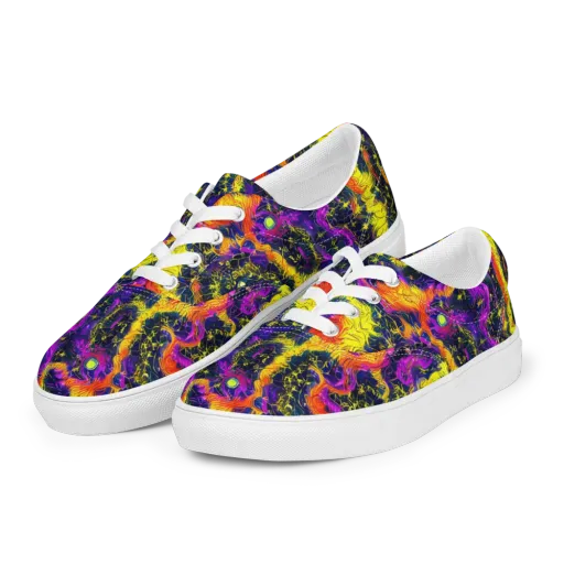Nightfire Mosaic on a Men's Lace-Up Canvas Shoes