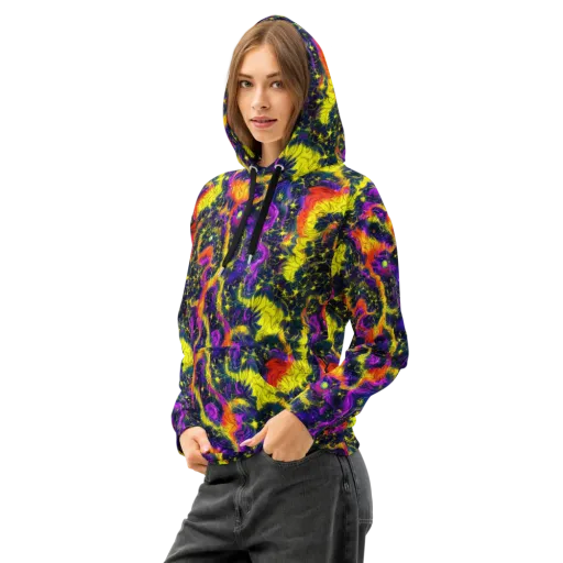 Nightfire Mosaic on a Cotton Hoodie