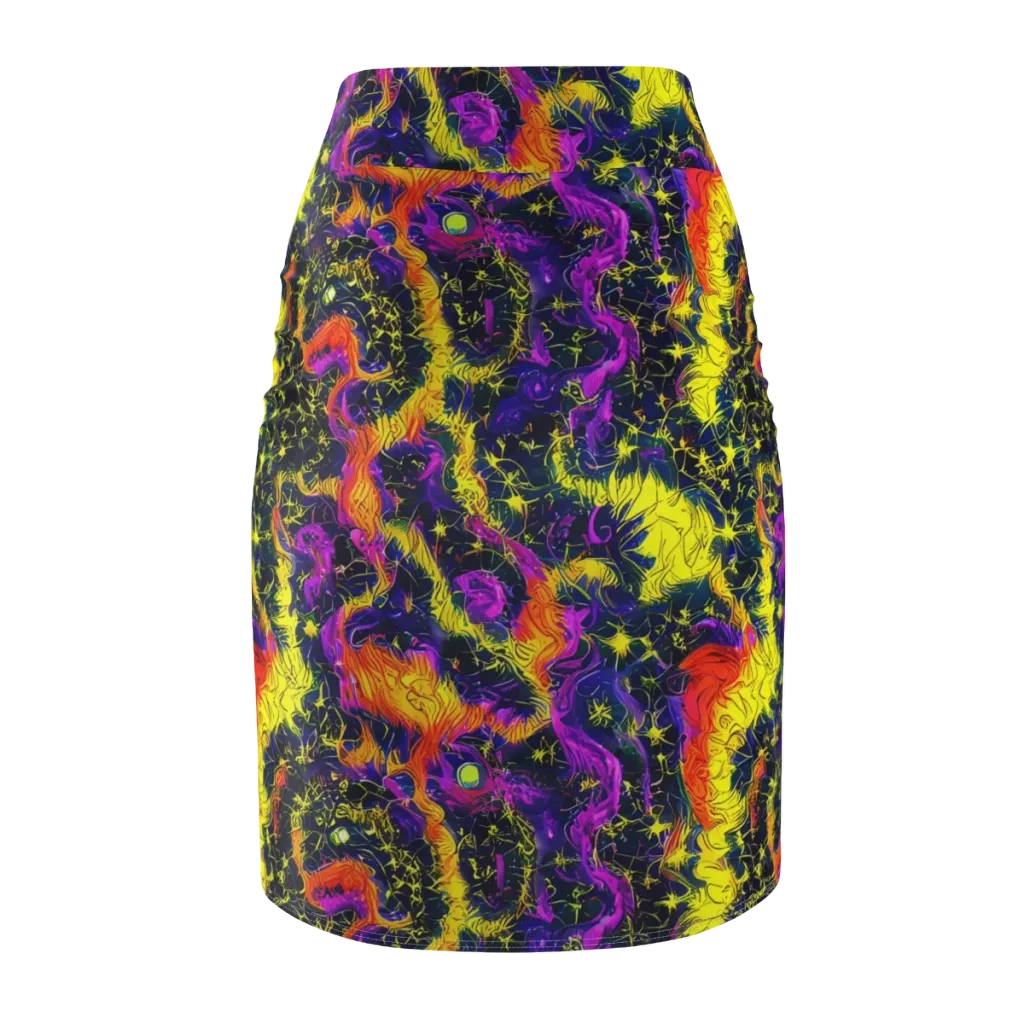 Nightfire Mosaic on Pencil Skirt — Back