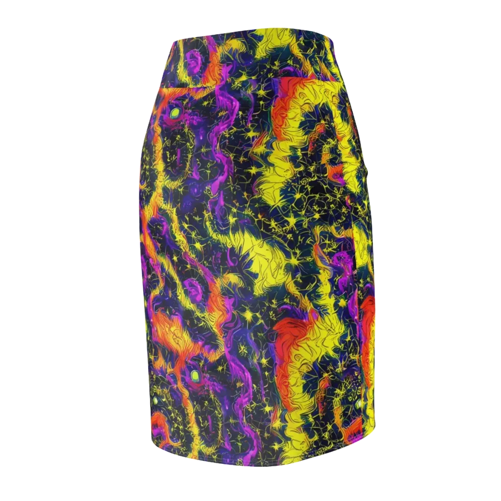 Nightfire Mosaic on Pencil Skirt — Back Side