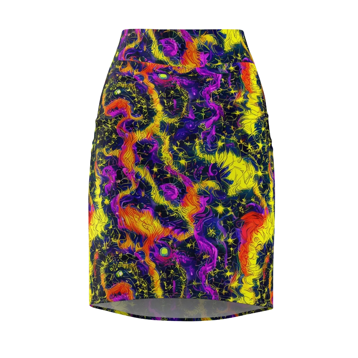 Nightfire Mosaic on Pencil Skirt — Front