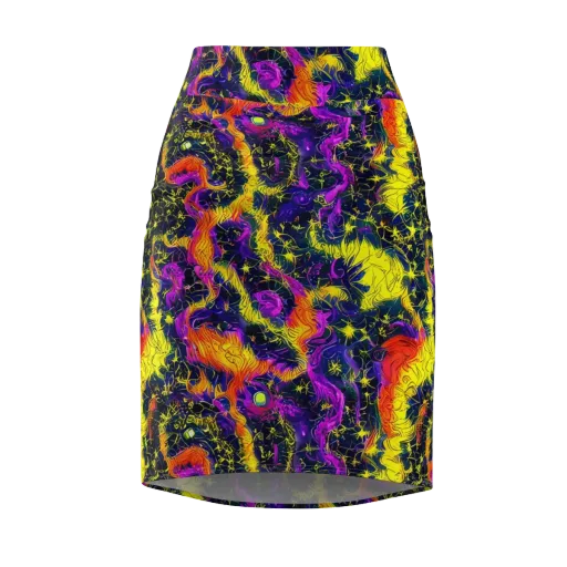 Nightfire Mosaic on a Pencil Skirt