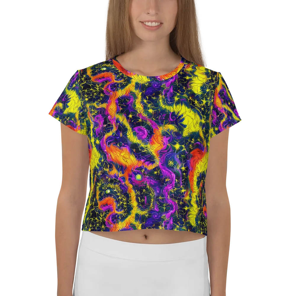 Nightfire Mosaic on Crop Tee — Front